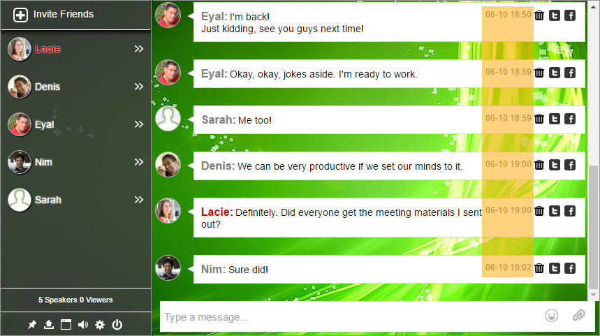 hide chat date time