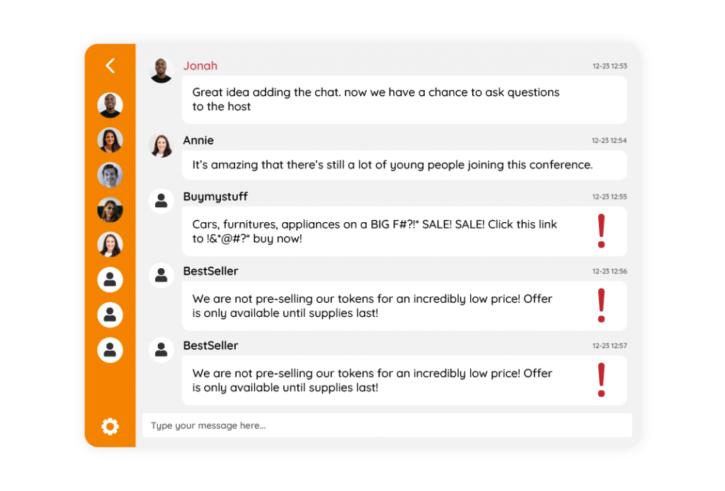 spam-free chat room