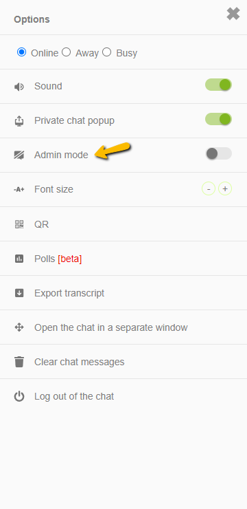 remove admin mode