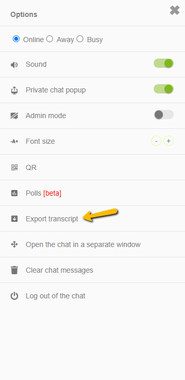 disable export