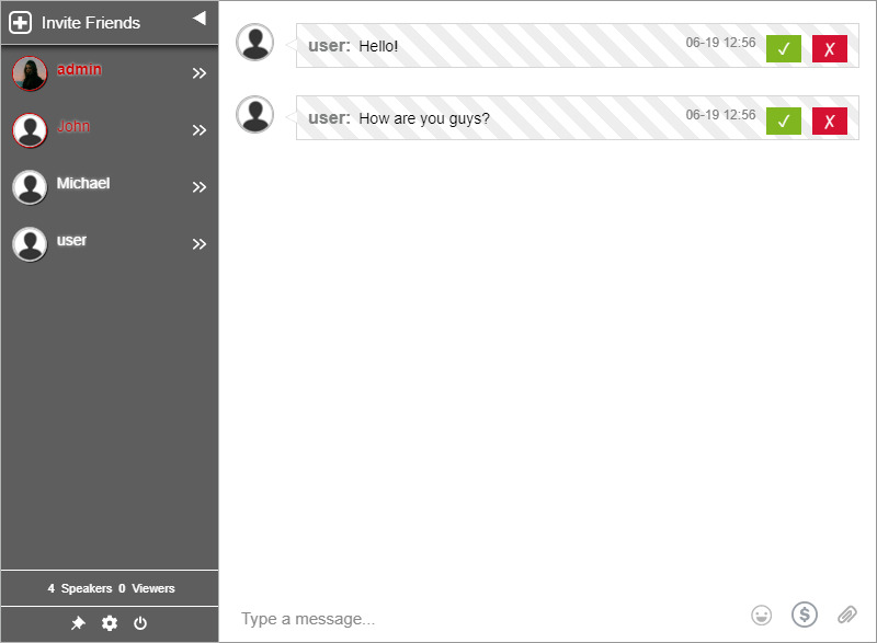 chat for live event