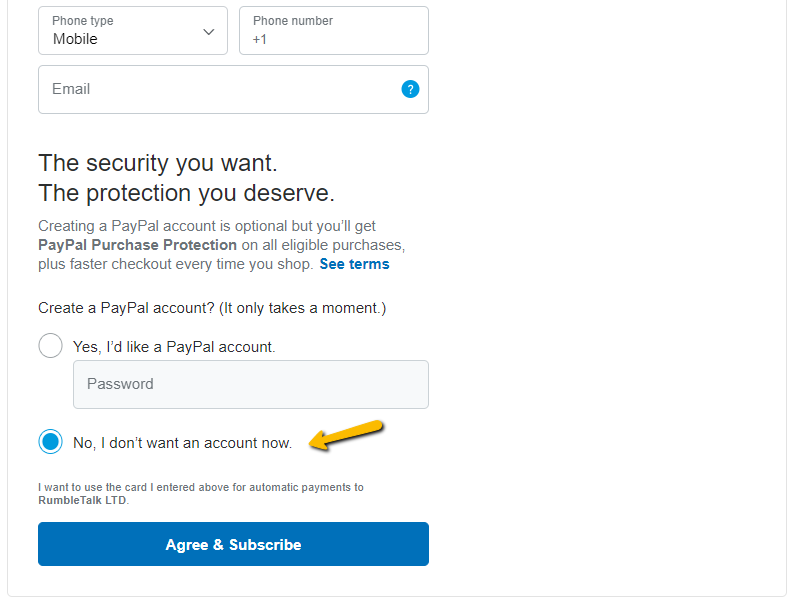 subscribe PayPal