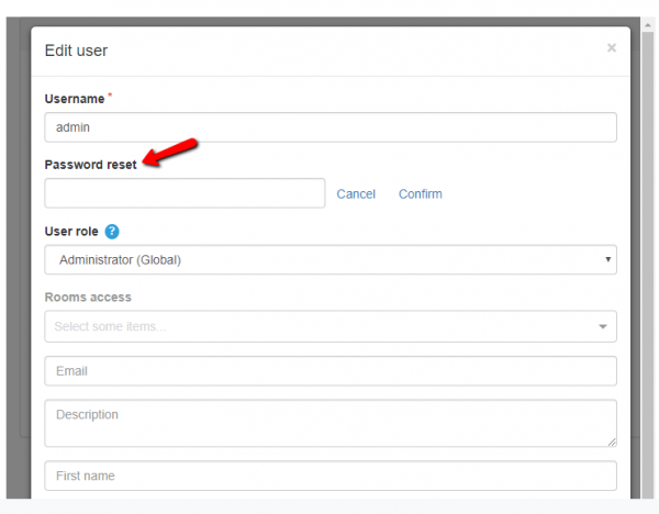 password reset