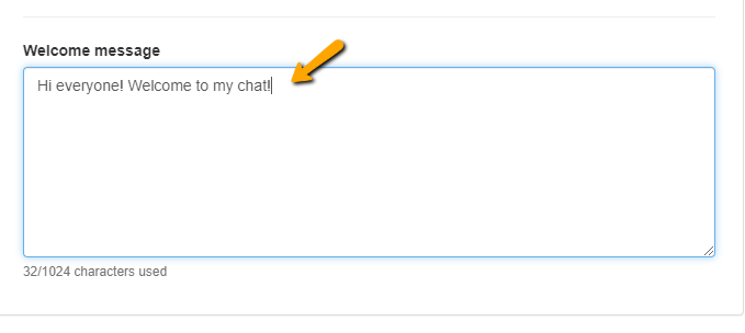 welcome message